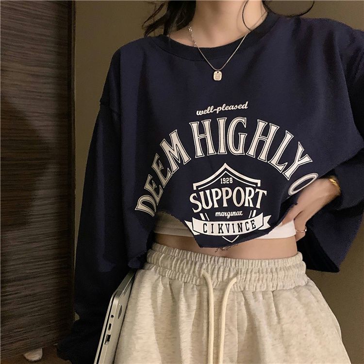 Hàng Mới Về Áo Croptop Hai Món Dáng Rộng Thời Trang Xuân Thu 2022 Dành Cho Nữ