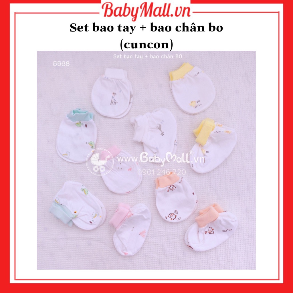 Set bao tay /bao chân họa tiết cuncon