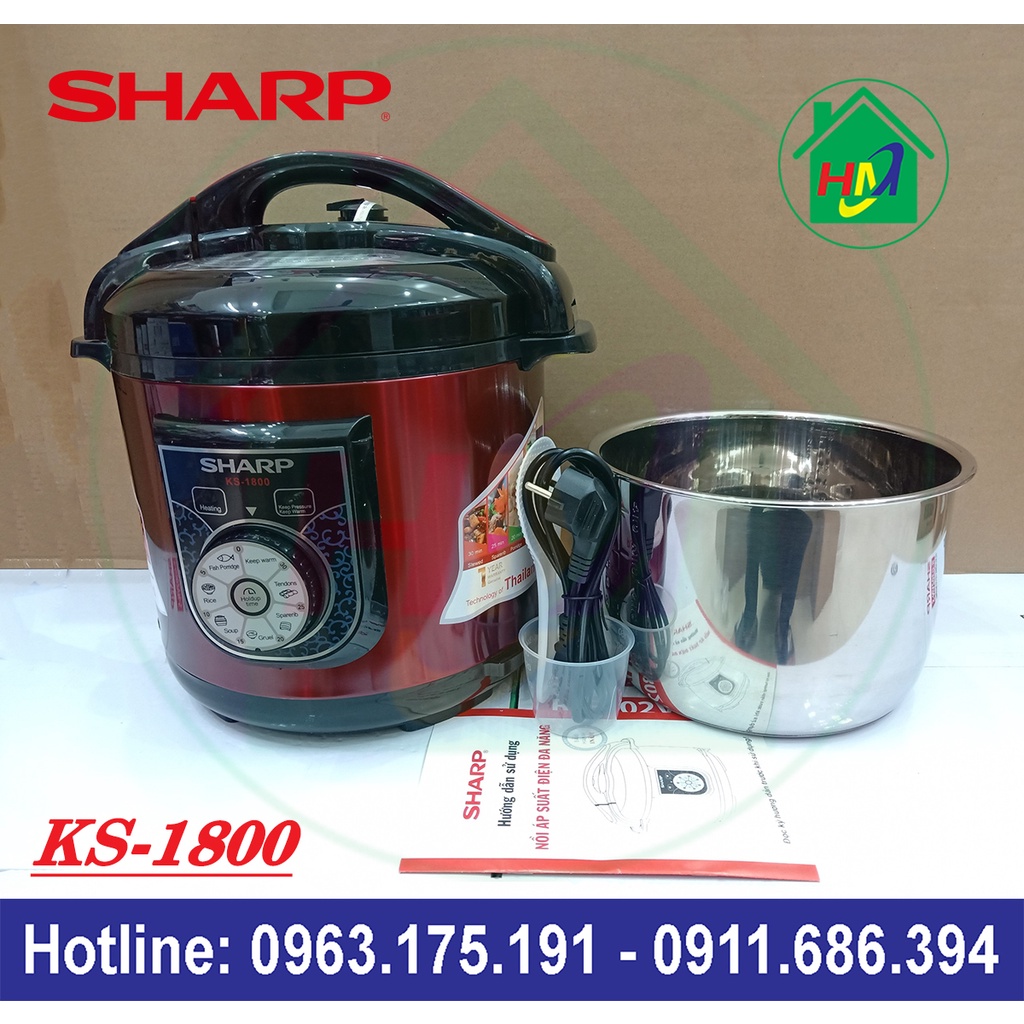 Nồi Áp Suất Đa Năng Sharp Inox 6L KS-1800 / KS-180S