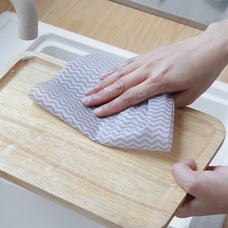 Cuộn 50 tờ giấy lau bếp đa năng La'Home, khăn giấy vải không dệt hút thấm tốt tiện dụng