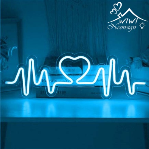 Đèn led neon hình nhip đập trái tim | 52x16 cm | Đèn led neon theo yêu cầu trang trí decor quà tặng cực chất
