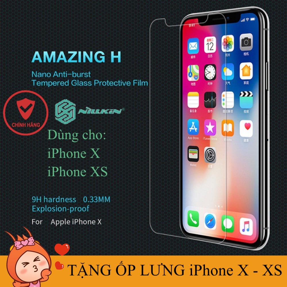 Miếng dán cường lực iphone x - xs nillkin amazing h chính hãng