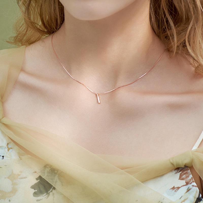 Dây chuyền S925 đính đá zircon phong cách đơn giản thời trang cho nữ