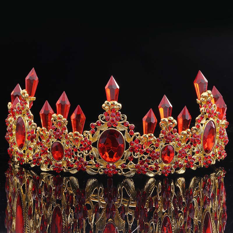 Vương miện đính đá lấp lánh + bông tai thời trang cho cô dâu