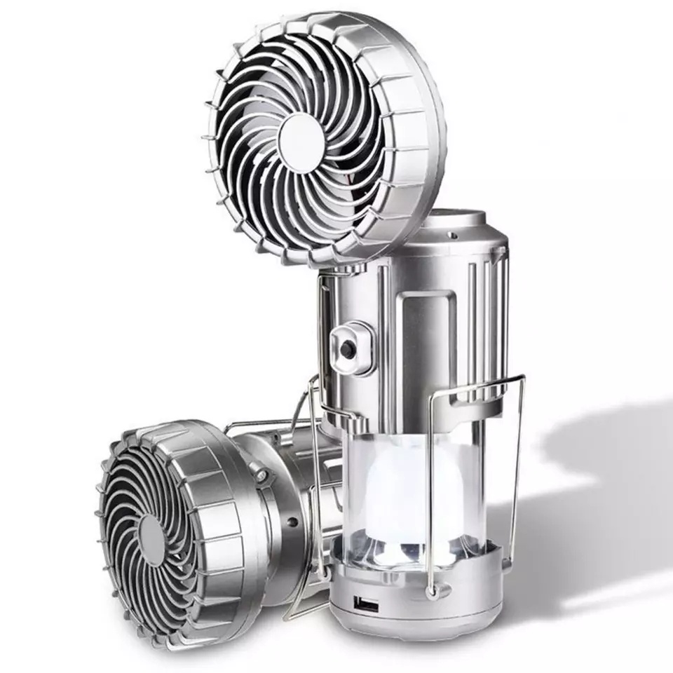 Đèn sạc pin 9299  kèm quạt siêu mát 2 in 1 có sạc năng lượng mặt trời - den pin cam tay