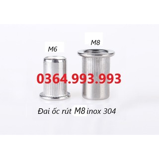 Gói 50 cái Đai ốc rút M8/ Ecu rút M8/ Tán rút M8, Inox 304