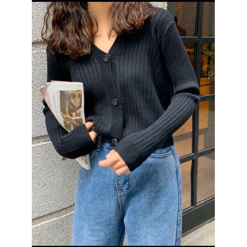 Áo len cardigan 3 khuy hàng Quảng Châu - SCXA71