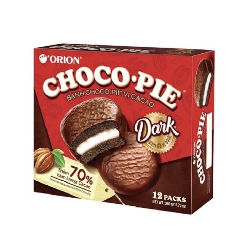 BÁNH CHOCOPIE DƯA HẤU, XOÀI, VIỆT QUẤT HỘP 12 GÓI 360G