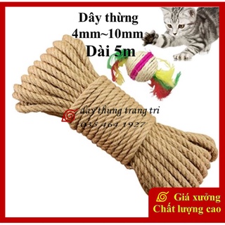 Dây thừng 4mm,5mm,6mm,8mm,10mm, dây thừng trang trí, dây đay, làm handmade, decor, trang trí, cào móng mèo