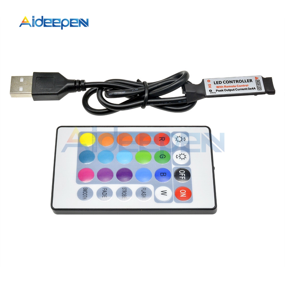 Led Strip 5 V 12 V RGB USB IR Remote Controller 5V 12V USB LED Strip Light 24 Key Remote Wireless Controller For LEDs | BigBuy360 - bigbuy360.vn