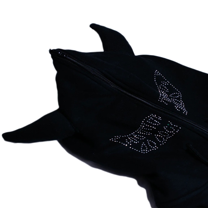 Áo khoác hoodie MMIOT Y2K có khóa kéo họa tiết rắn đính đá phong cách Goth harajuku cho nam