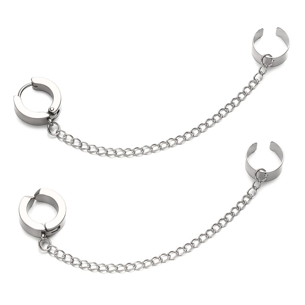 Khuyên Kẹp Tai Giả Bằng Thép Không Gỉ Phong Cách Punk Cá Tính|1 Cái Khuyên Tai Màu Sắc