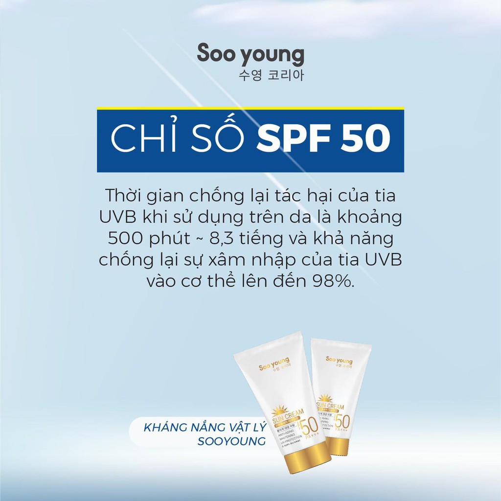 [ SIÊU PHẨM] CHỐNG NẮNG SOO YOUNG HÀN QUỐC CHÍNH HÃNG