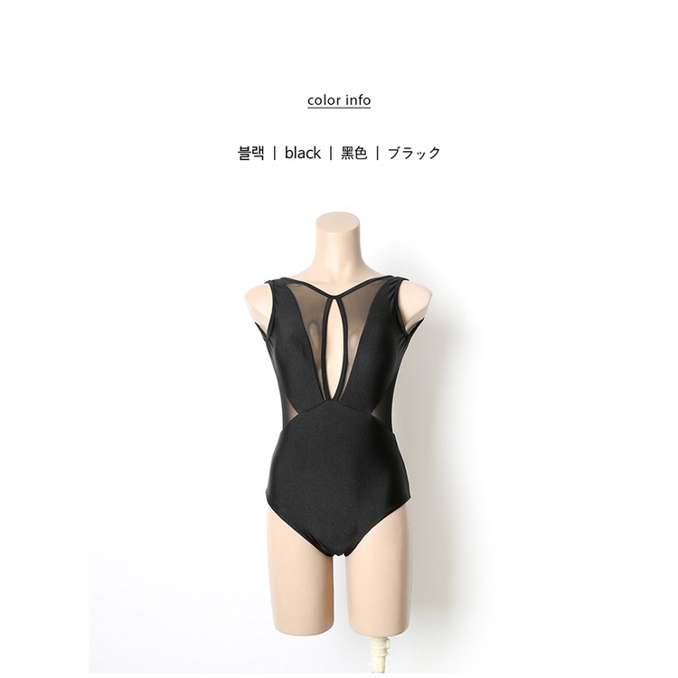 (Mẫu mới 2023) Bikini đồ bơi một mảnh Hàn Quốc cắt xẻ táo bạo sexy màu đen tôn dáng