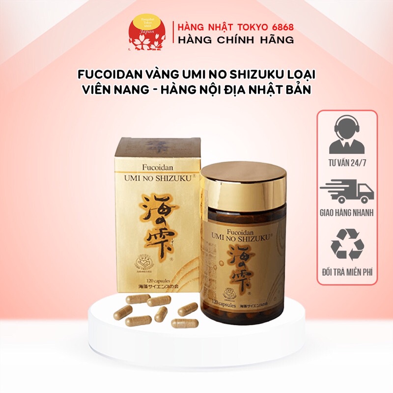 [ Sản Phẩm Tốt  Nhất ] Fucoidan vàng UMI NO SHIZUKU Loại Viên Nang - Hàng nội địa Nhật Bản