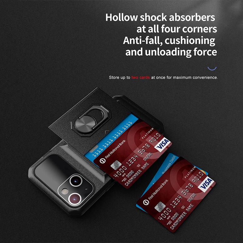 iPhone 11 ốp lưng Card Holder Armor Hard Case iPhone 11 Pro Max iPhone 7 8 7 Plus 8 Plus iPhone X XS XR XS Max Metal Car Magnetic Ring Bracket Fashion Casing