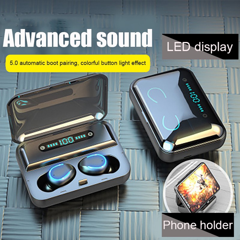 Tai nghe không dây Bluetooth 5.0 Vitog F9 TWS LED hiển thị kỹ thuật số 1200mah với hộp sạc