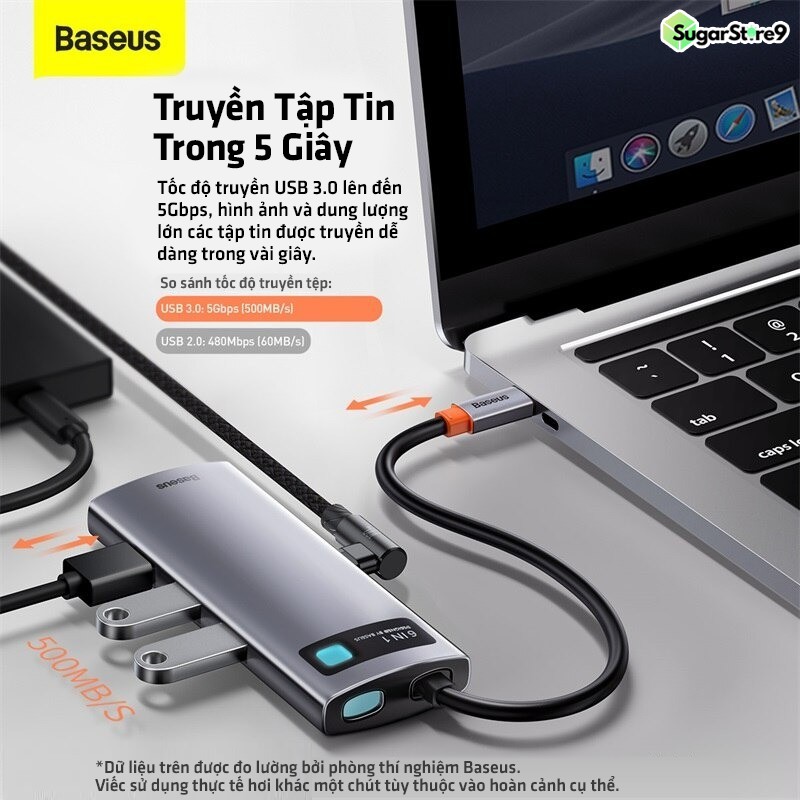 Bộ Chuyển đổi - Hub chuyển đổi Baseus Type-C đa năng sang - HDMI, USB, RJ45, SD, TF,... dành cho Macbook, Note