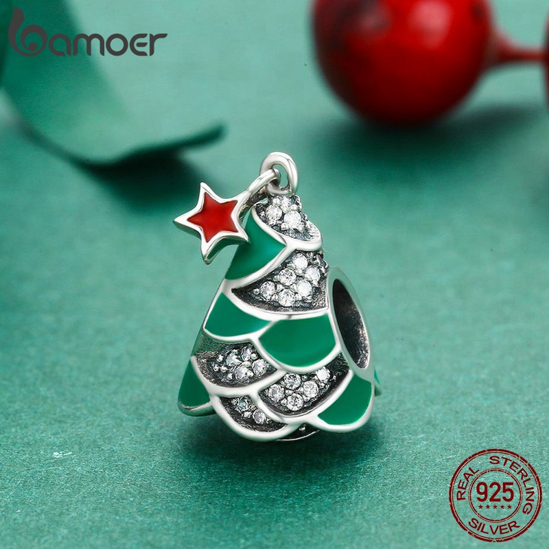 Bamoer Mặt Dây Chuyền Hình Cây Mạ Bạc 925 Charms