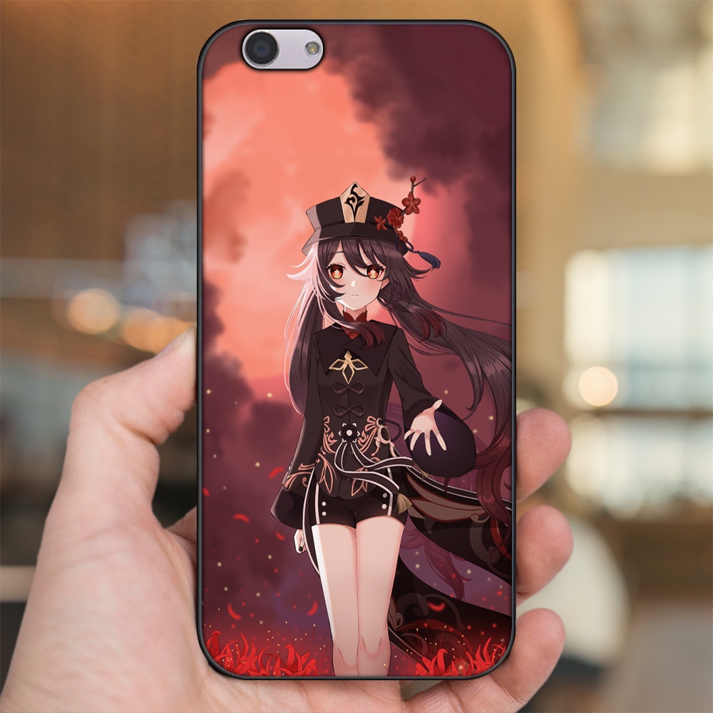 Ốp lưng Oppo F1s, F3, F3 Plus viền đen in hình Hutao Genshin Impact