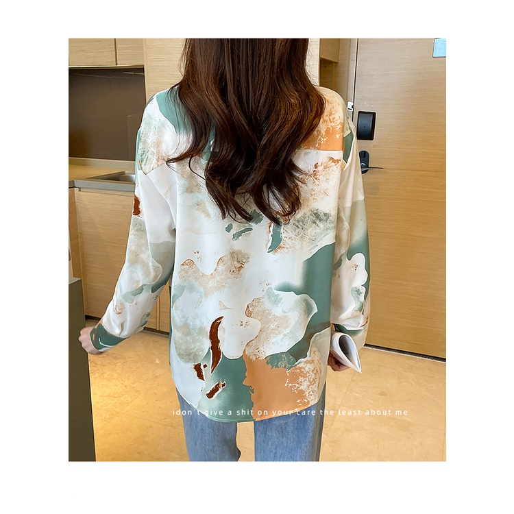 Áo Sơ Mi chiffon Tay Dài In Họa Tiết Phong Cách retro Thời Trang Mùa Thu Mới Cho Nữ