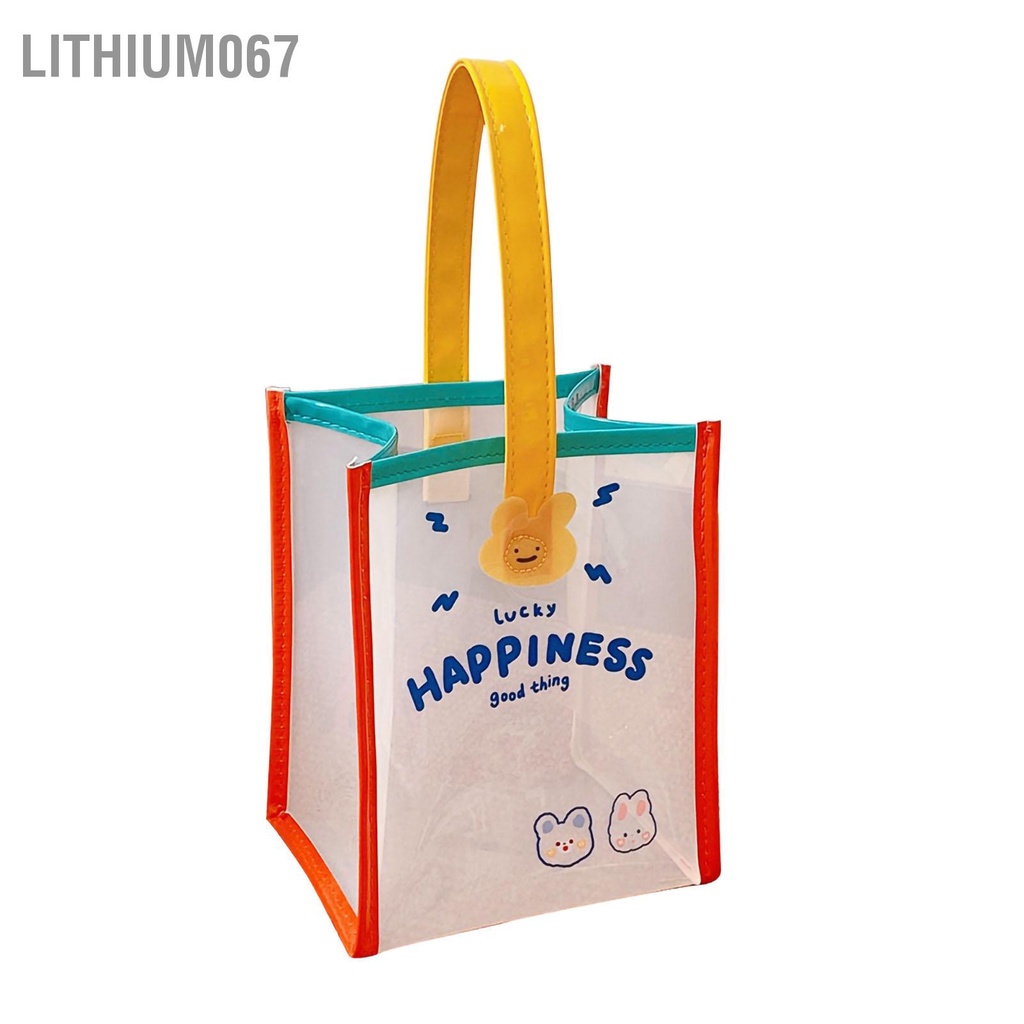 Lithium067 Túi xách trong suốt Phim hoạt hình dễ thương Hình chú thỏ đeo trên bãi biển để đi du lịch Mua sắm tại nhà