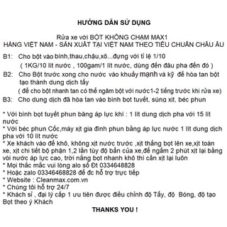 (Chai chiết) BỘT RỬA XE BỌT TUYẾT KHÔNG CHẠM MAX1 1KG