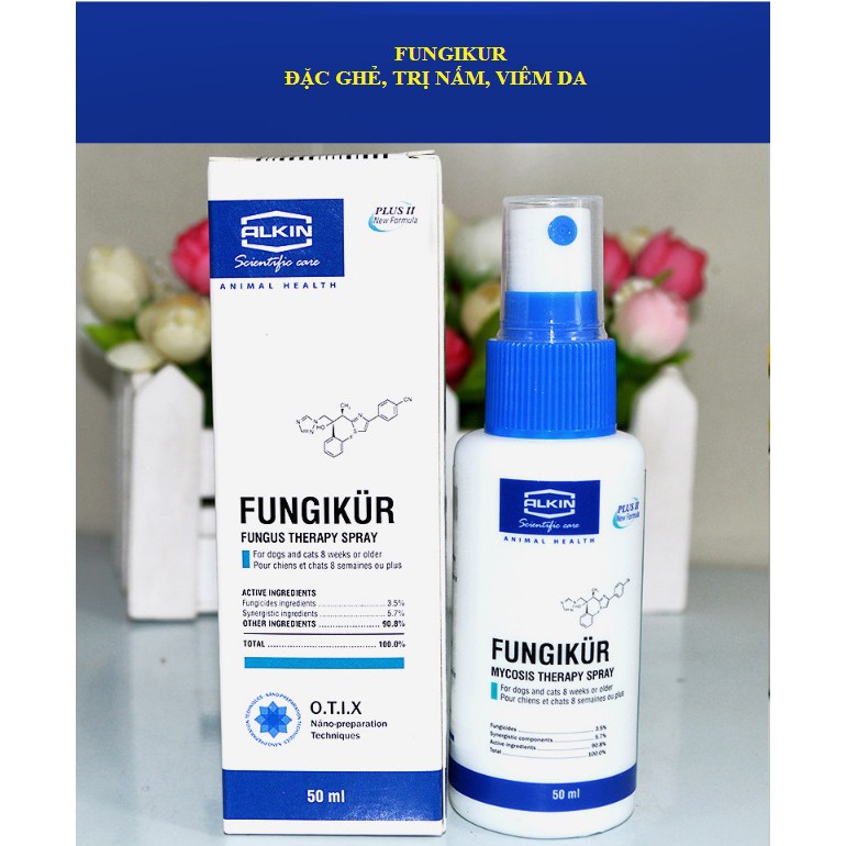 FUNGIKUR - Thuốc Xịt Diệt Nấm Ngoài Da Chó Mèo