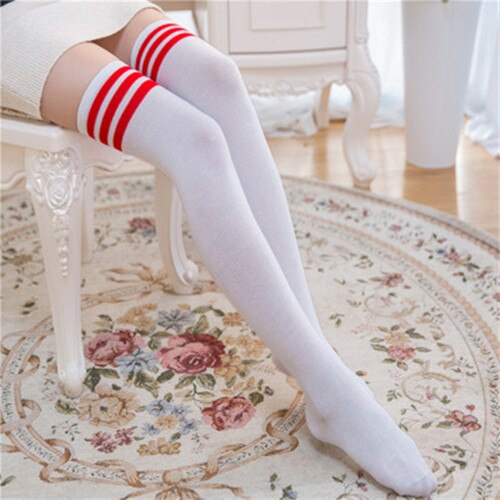 Sexy Stocking Over The Knee High Socks Women Striped Long Cotton Thigh Socks Ladies Stockings Warm Thigh High Socks for Girls