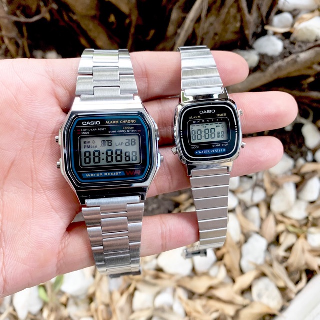 Đồng hồ điện tử Nam nữ Casio A158 LA670 dây thép