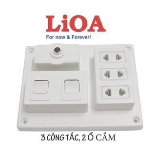 Bảng điện nổi Lioa 2 công tắc 3 ổ cắm