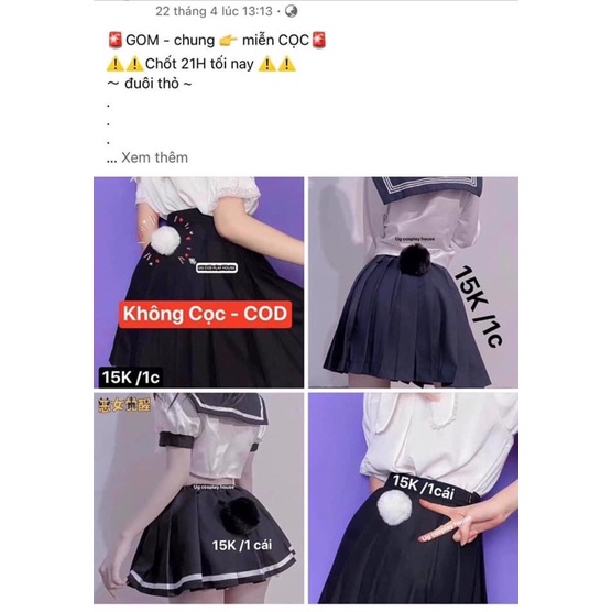 đuôi thỏ cosplay đuôi thỏ trắng đuôi thỏ đen | BigBuy360 - bigbuy360.vn