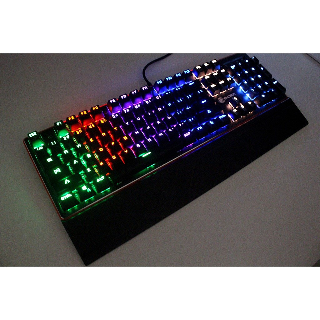Bàn phím gaming, bàn phím máy tính chơi game cơ quang E-DRA EK300 KATANA - Led Rainbow - Có kê tay - Hàng chính hãng