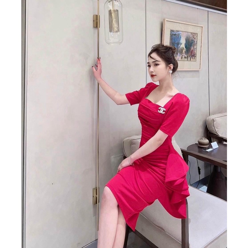 (Mẫu Mới) Siêu Phẩm --- Mẫu Đầm UMI Bèo Hông Cực Tinh Tế Với Thiết Kế Dáng Ôm -&gt;Sự Lựa Chọn Đúng Đắn Cho Chị Em UP h.h.p