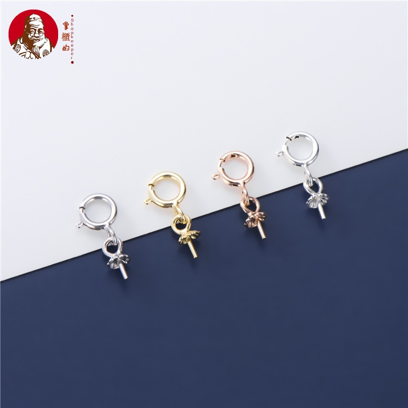 Giá Đỡ Bạc S925 Có Khóa Dán Đính Ngọc Trai Thủ Công DIY