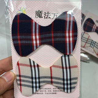 Bộ 3 vỉ 6 Miếng Dán Tóc Hình Nơ kẻ loại to