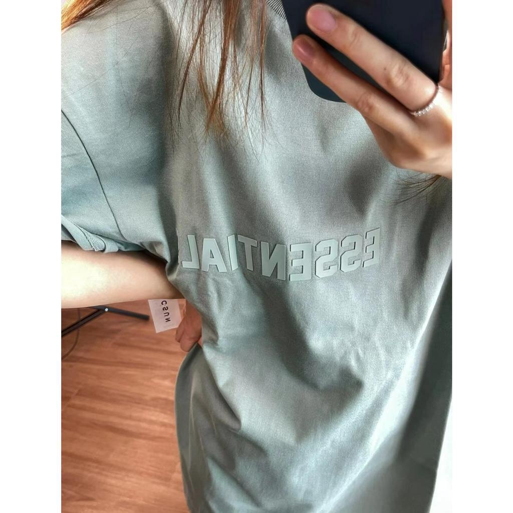 FOG FEAR OF GOD New 23 Double Thread ESSENTIALS Silicone Print Short Sleeve American Fashion Couple T-shirt