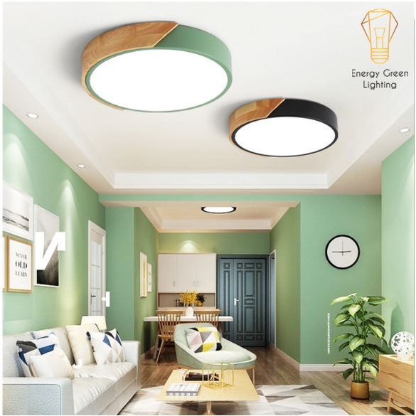 Đèn LED Ốp Trần Viền Gỗ Energy Green Lighting OT-80112 - 4 Màu - 30cm Phong Cách Hiện Đại - 3 Chế Độ Ánh Sáng