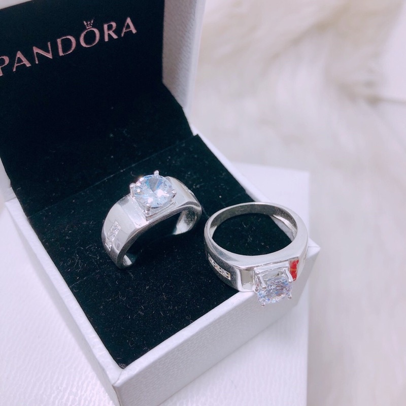 Nhẫn nam bạc thật gắn đá trắng cao cấp sang trọng - Kho sỉ bạc Nhất Linh