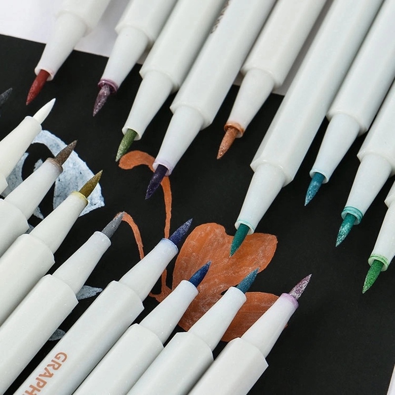 Bút lông marker đầu mềm 18 màu tùy chọn dùng cho vẽ mỹ thuật DIY