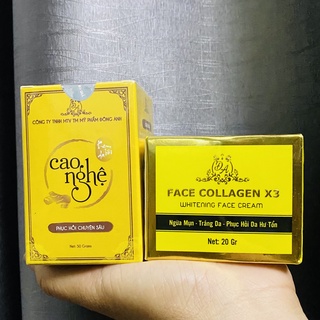 [Mỹ Phẩm Đông Anh Chính Hãng 100%] Combo Dưỡng Da Mờ Thâm Cao Nghệ X3 + Face Collagen X3