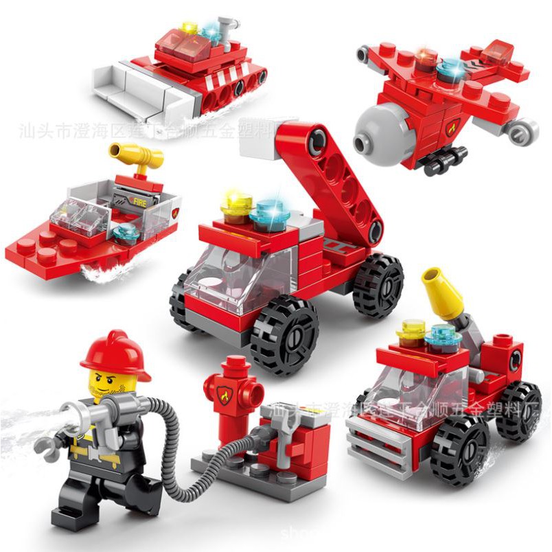 Xếp Hình lắp ráp Lego  các loại xe chuyên dụng 6 trong 1