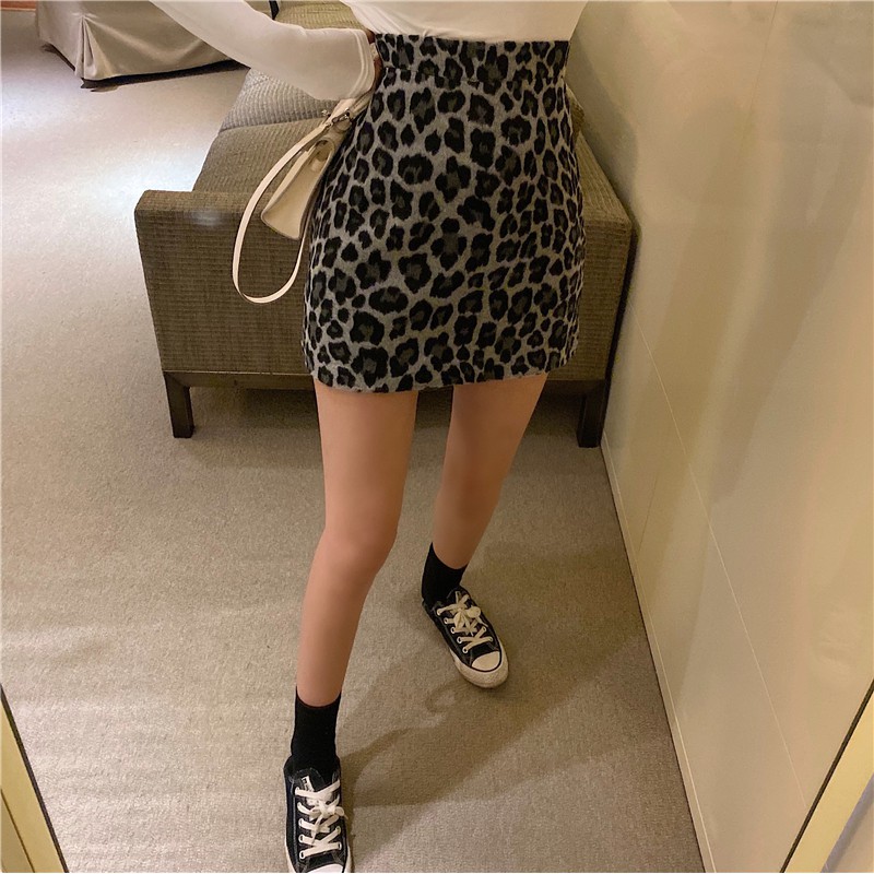 Chân Váy Len Xiaozhainv Họa Tiết Da Beo Cá Tính Dành Cho Bạn Nữ | BigBuy360 - bigbuy360.vn