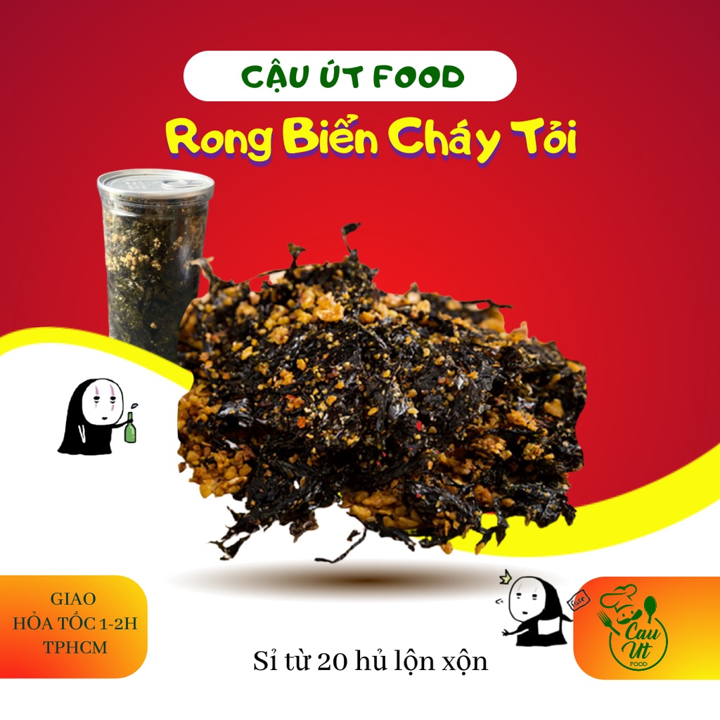 Rong biển cháy tỏi giòn, Đổ ăn vặt ngon Cậu Út Food