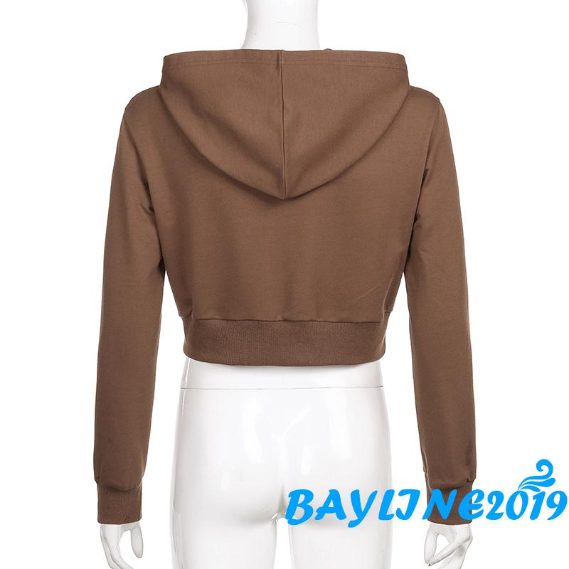 Áo Khoác Lửng Tay Dài Khóa Kéo Thời Trang Cho Nữ | BigBuy360 - bigbuy360.vn