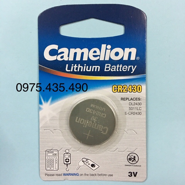 Pin CR2430 Camelion 3V Lithium Chính Hãng Vỉ 1 Viên