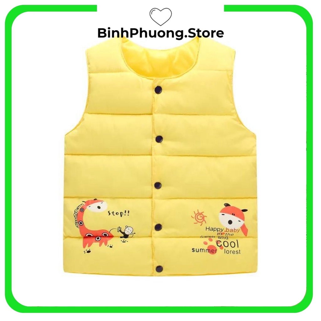 Áo Gile Phao Cho Bé Trai Gái, Áo Khoác Phao Cho Bé Hàn Quốc 6 tháng 1 2 3 4 5 tuổi BinhPhuong.Store