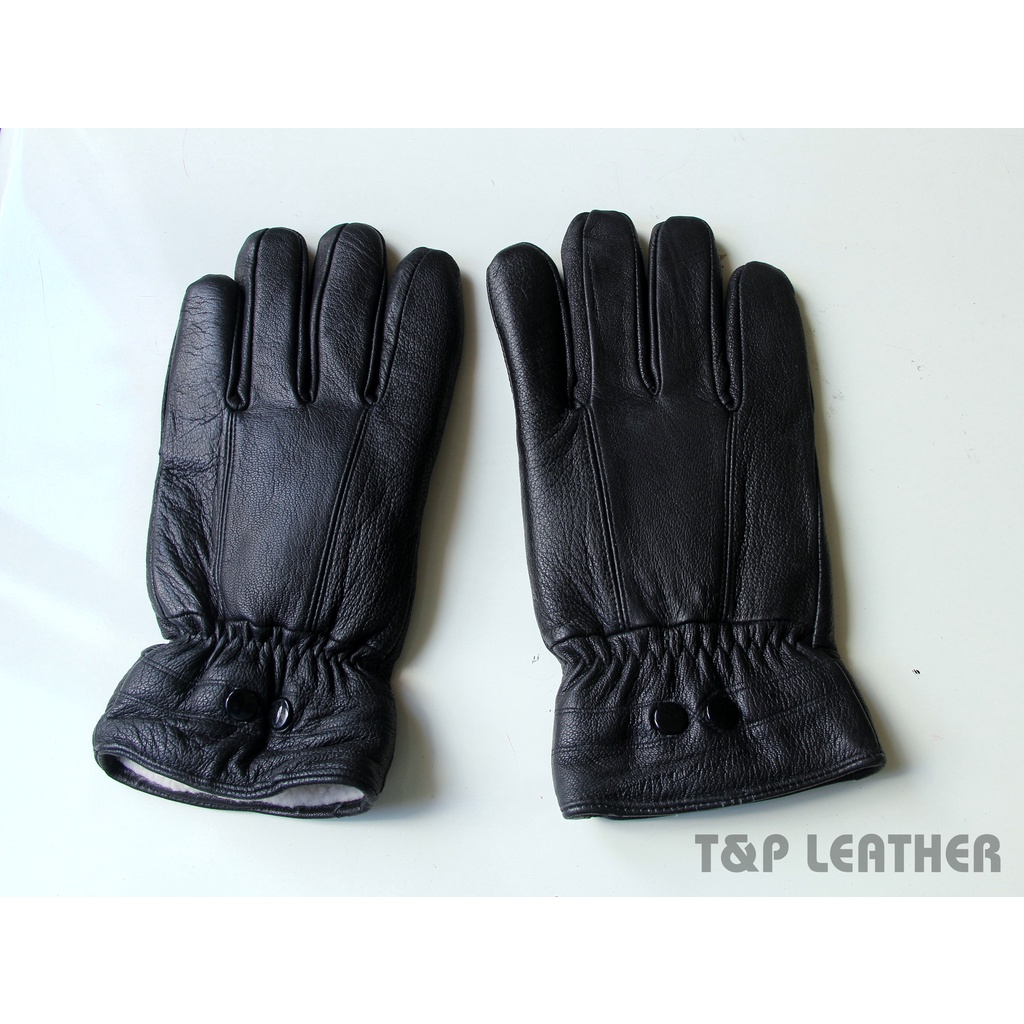Găng tay da thật dành cho nam Lót lông dày ấm áp Xưởng sản xuất đủ size thumbnail