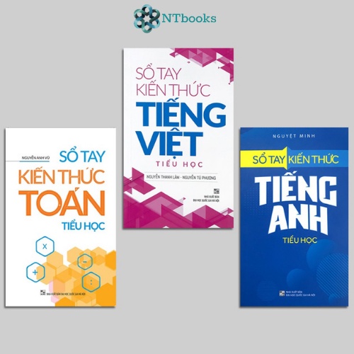 Sách  Sổ Tay Kiến Thức Toán + Tiếng Việt + Tiếng Anh Tiểu Học