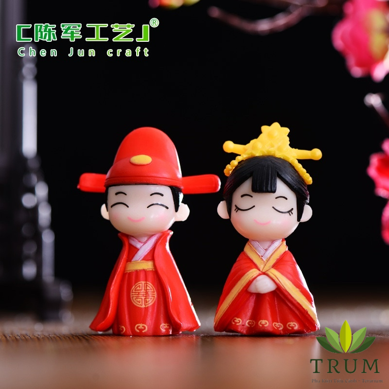Đôi Tân Lang Tân Nương Cổ Trang Mới[ Giá 1 đôi] Phụ kiện trang trí tiểu cảnh terrarium